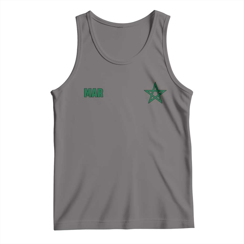 Morocco Tank Top Green Star Minimalist Patriotic Pride Gift for Proud Moroccan TS10 Deep Heather Print Your Wear