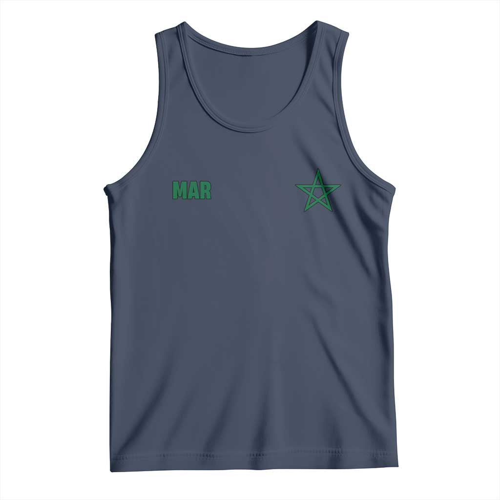 Morocco Tank Top Green Star Minimalist Patriotic Pride Gift for Proud Moroccan TS10 Navy Print Your Wear