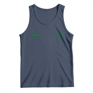 Morocco Tank Top Green Star Minimalist Patriotic Pride Gift for Proud Moroccan TS10 Navy Print Your Wear
