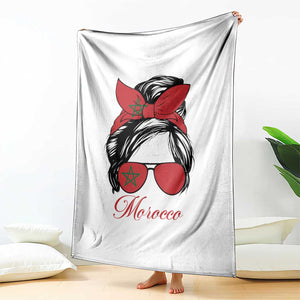 Morocco Girl Throw Blanket Moroccan Princess Morocco Flag Messy Bun TS10 Print Your Wear
