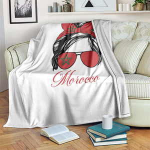 Morocco Girl Throw Blanket Moroccan Princess Morocco Flag Messy Bun TS10 Print Your Wear