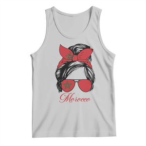Morocco Girl Tank Top Moroccan Princess Morocco Flag Messy Bun TS10 Ash Print Your Wear
