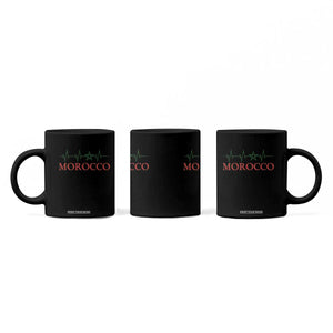 Morocco Coffee Mug Heartbeat Green Star Patriotic Pride Gift for Proud Moroccan TS10 Print Your Wear