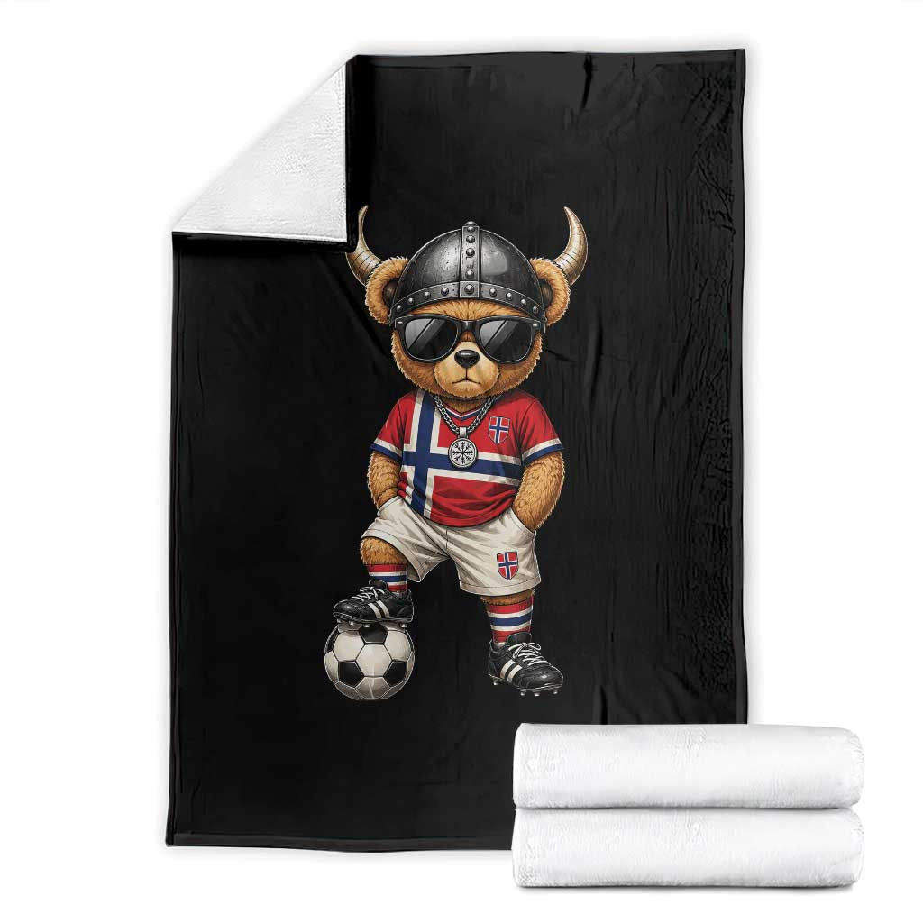 Norway Soccer Fan Throw Blanket Cool Viking Bear Nordic Football Norwegian Flag TS10 Black Print Your Wear
