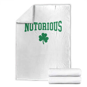 Irish Pride Boxing Fighting Notorious Throw Blanket Retro Shamrock Varsity Irish Lucky Clover Graphic TS10 White Print Your Wear