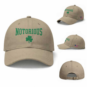 Irish Pride Boxing Fighting Notorious Baseball Cap Retro Shamrock Varsity Irish Lucky Clover Graphic TS10 Baseball Cap Universal Fit Khaki Print Your Wear