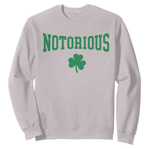 Irish Pride Boxing Fighting Notorious Sweatshirt Retro Shamrock Varsity Irish Lucky Clover Graphic TS10 Ice Gray Print Your Wear