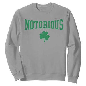 Irish Pride Boxing Fighting Notorious Sweatshirt Retro Shamrock Varsity Irish Lucky Clover Graphic TS10 Sport Gray Print Your Wear