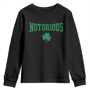 Irish Pride Boxing Fighting Notorious Youth Sweatshirt Retro Shamrock Varsity Irish Lucky Clover Graphic TS10 Black Print Your Wear