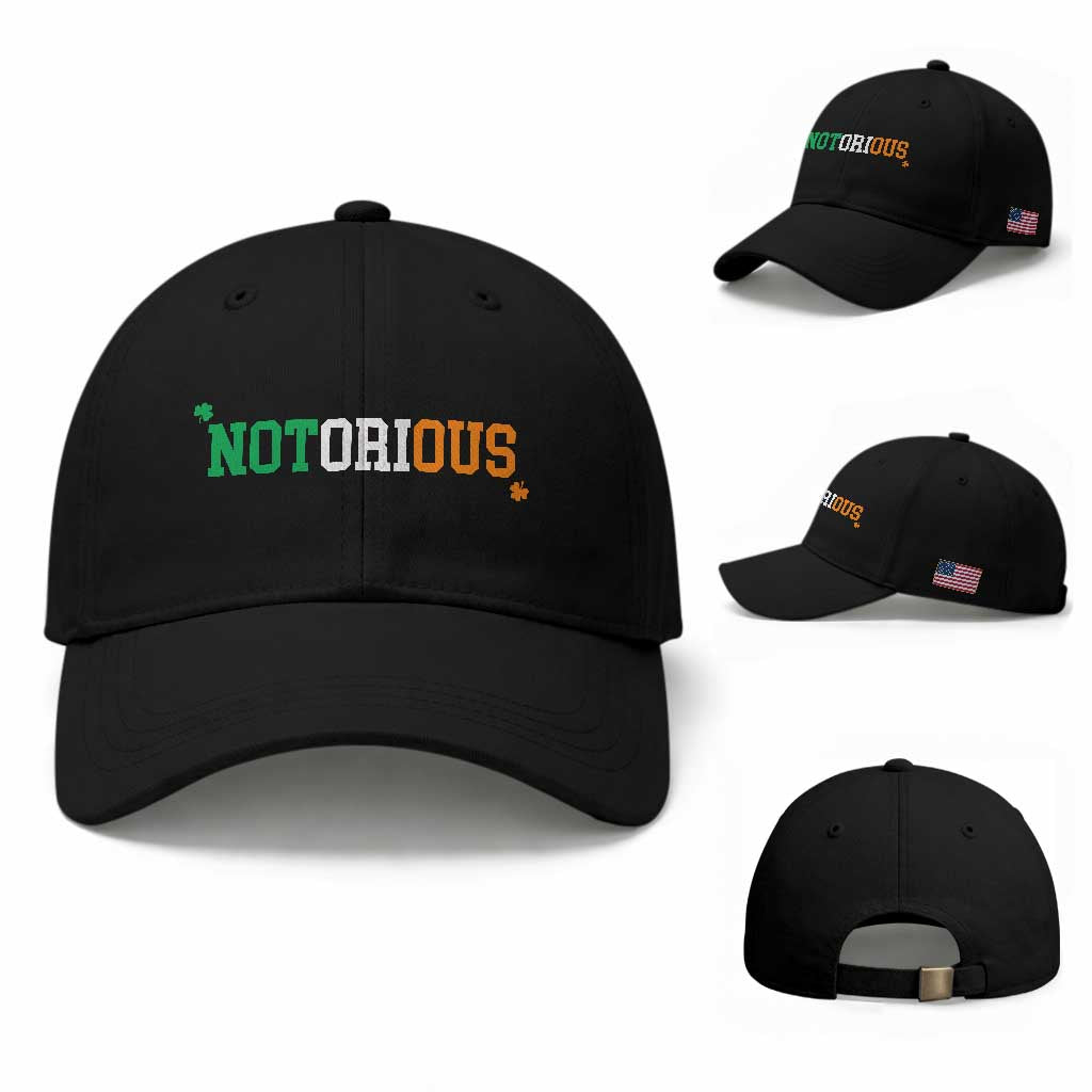 Irish Pride Boxing Fighting Notorious Baseball Cap Irish Flag Lucky Shamrock Graphic TS10 Baseball Cap Universal Fit Black Print Your Wear