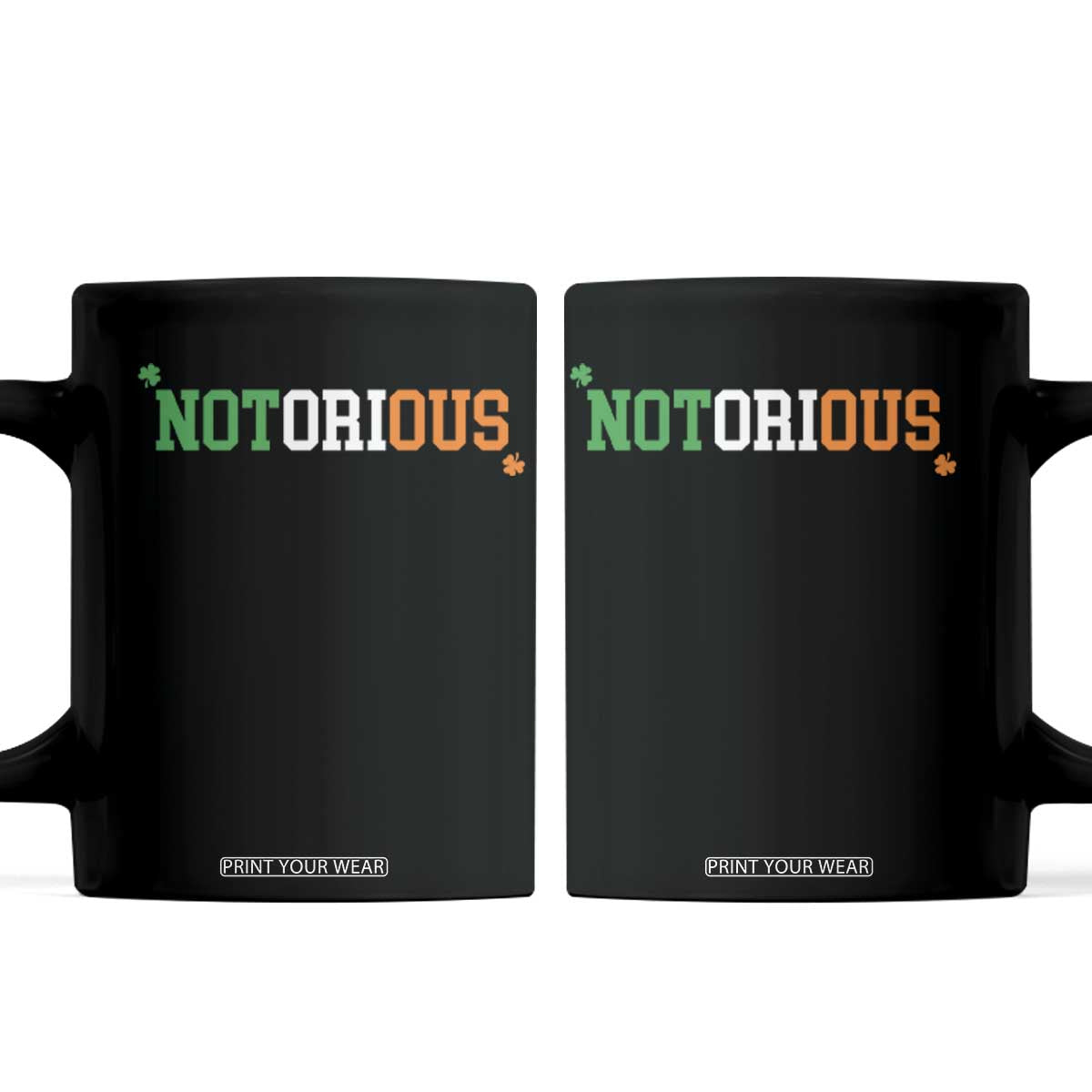 Irish Pride Boxing Fighting Notorious Coffee Mug Irish Flag Lucky Shamrock Graphic TS10 Black Print Your Wear
