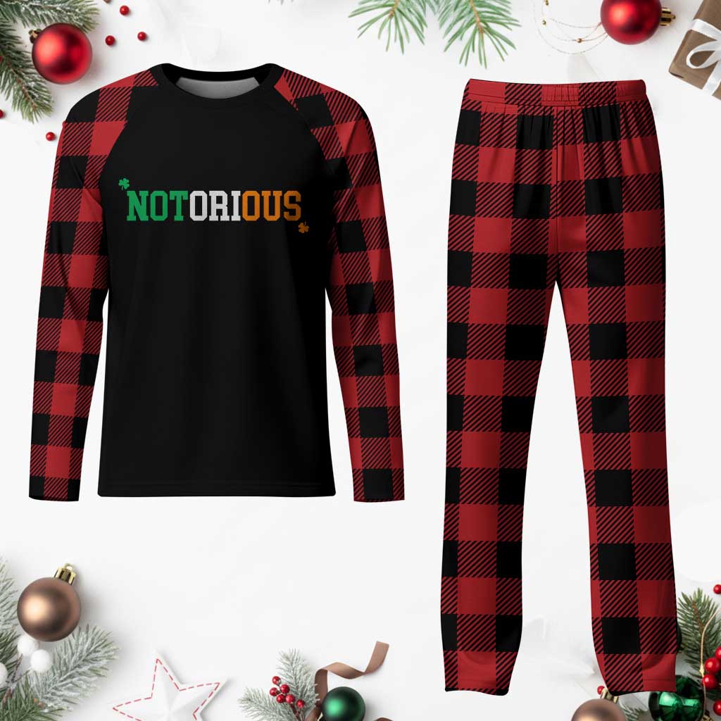 Irish Pride Boxing Fighting Notorious Plaid Pajama Set Irish Flag Lucky Shamrock Graphic TS10 Buffalo Plaid Print Your Wear