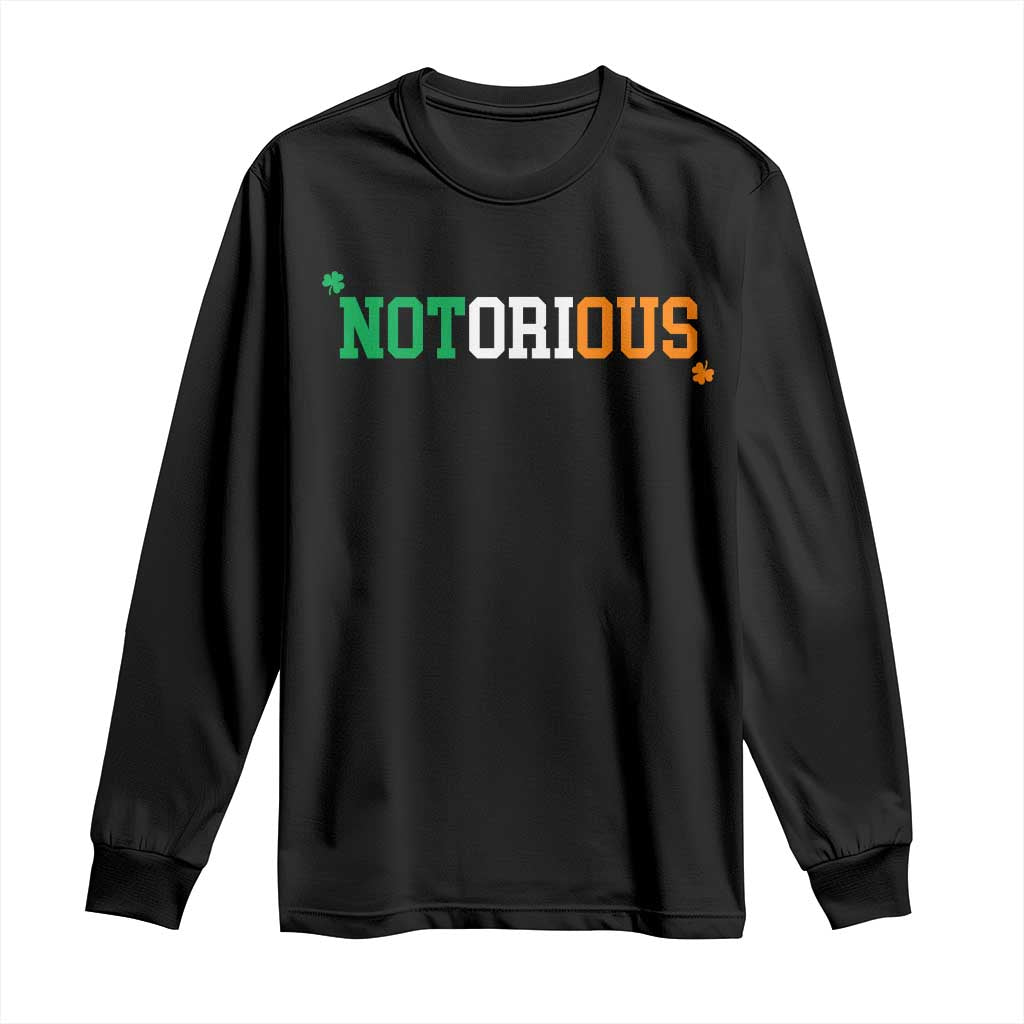 Irish Pride Boxing Fighting Notorious Long Sleeve Shirt Irish Flag Lucky Shamrock Graphic TS10 Black Print Your Wear