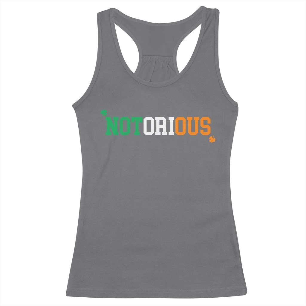 Irish Pride Boxing Fighting Notorious Racerback Tank Top Irish Flag Lucky Shamrock Graphic TS10 Charcoal Print Your Wear
