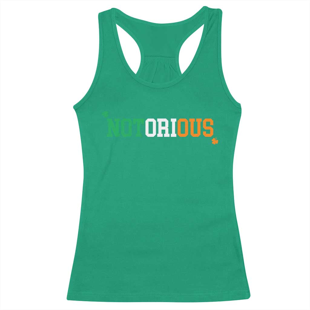 Irish Pride Boxing Fighting Notorious Racerback Tank Top Irish Flag Lucky Shamrock Graphic TS10 Irish Green Print Your Wear