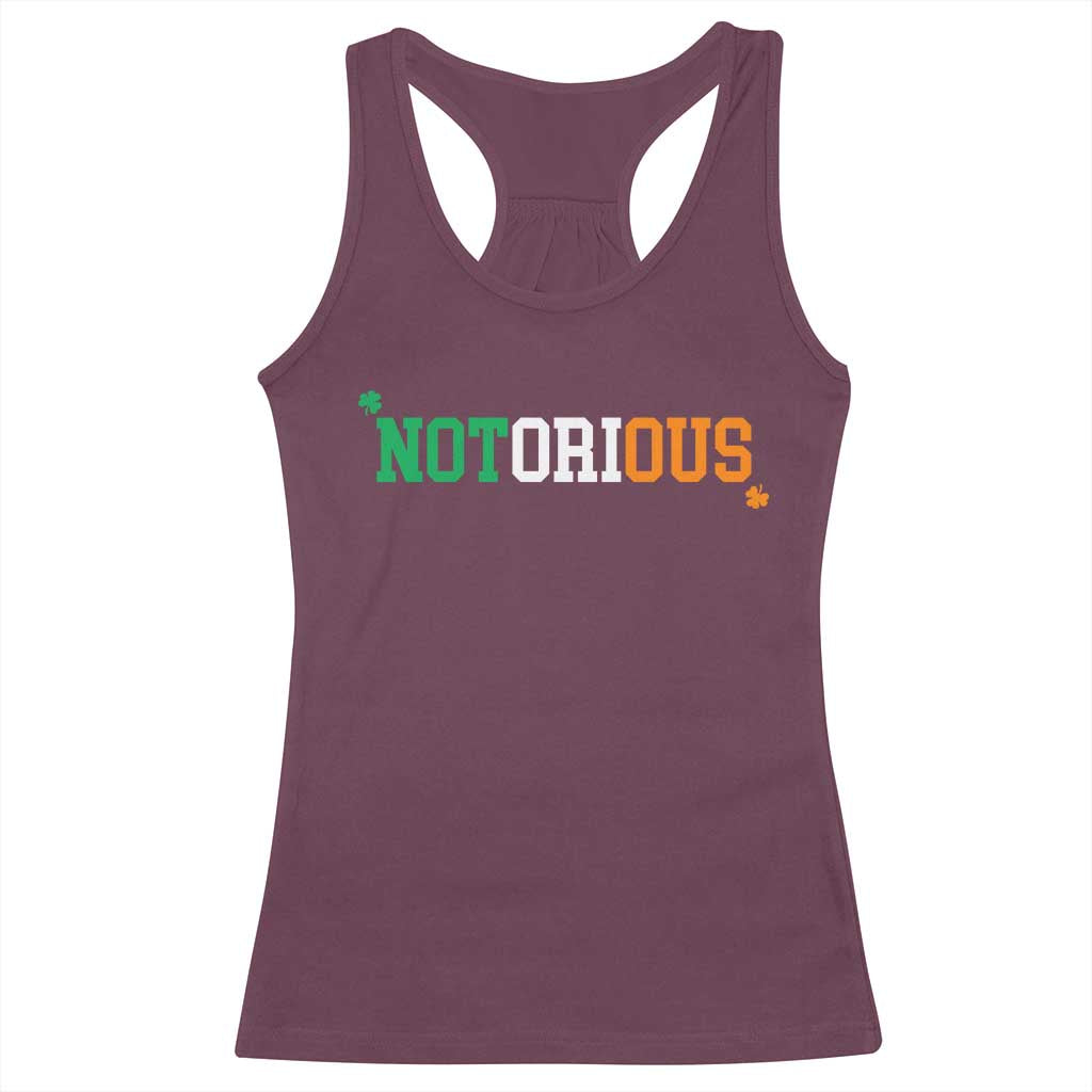 Irish Pride Boxing Fighting Notorious Racerback Tank Top Irish Flag Lucky Shamrock Graphic TS10 Maroon Print Your Wear
