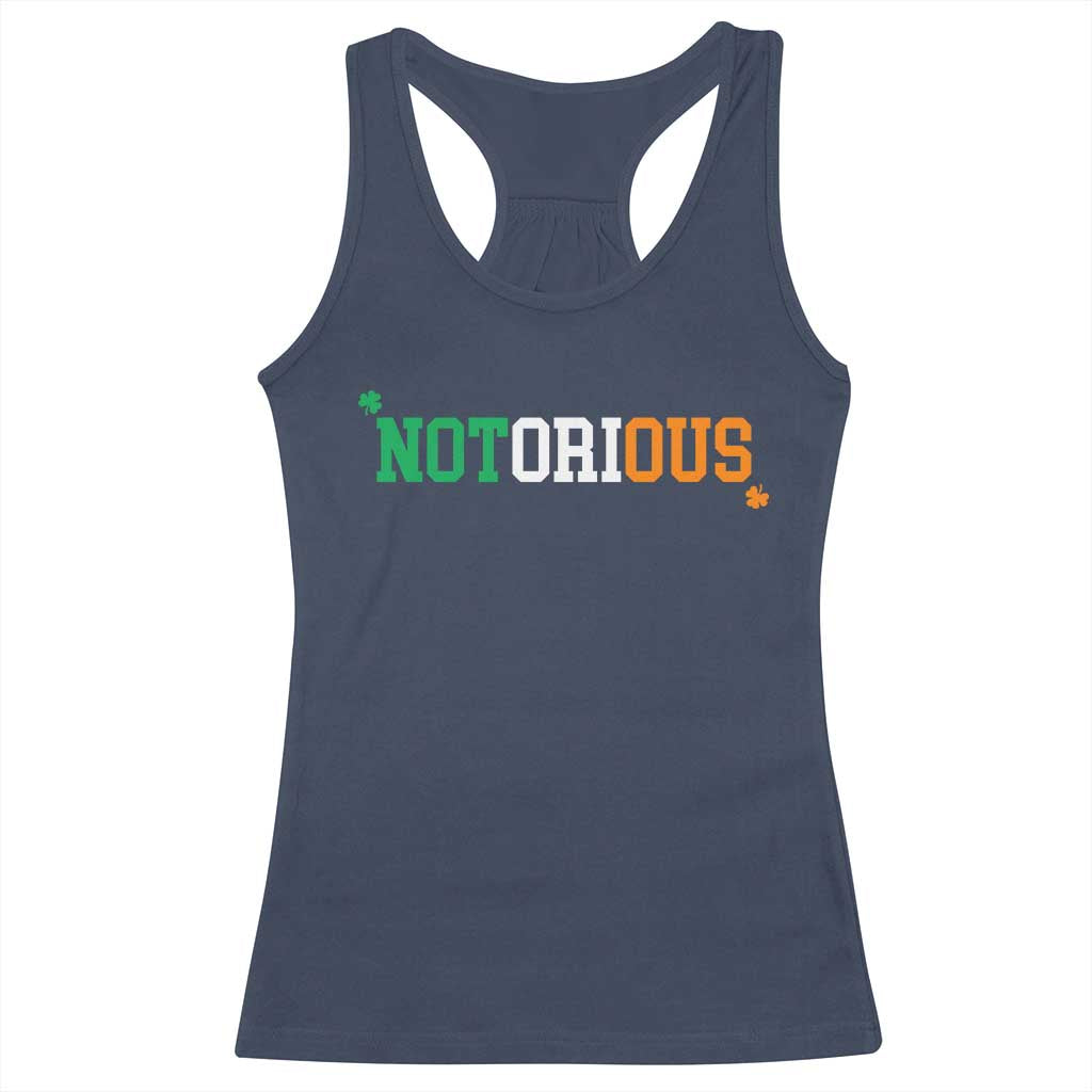 Irish Pride Boxing Fighting Notorious Racerback Tank Top Irish Flag Lucky Shamrock Graphic TS10 Navy Print Your Wear