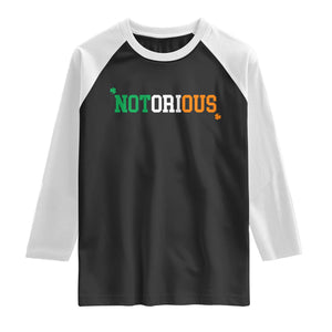 Irish Pride Boxing Fighting Notorious Raglan Shirt Irish Flag Lucky Shamrock Graphic TS10 Black White Print Your Wear