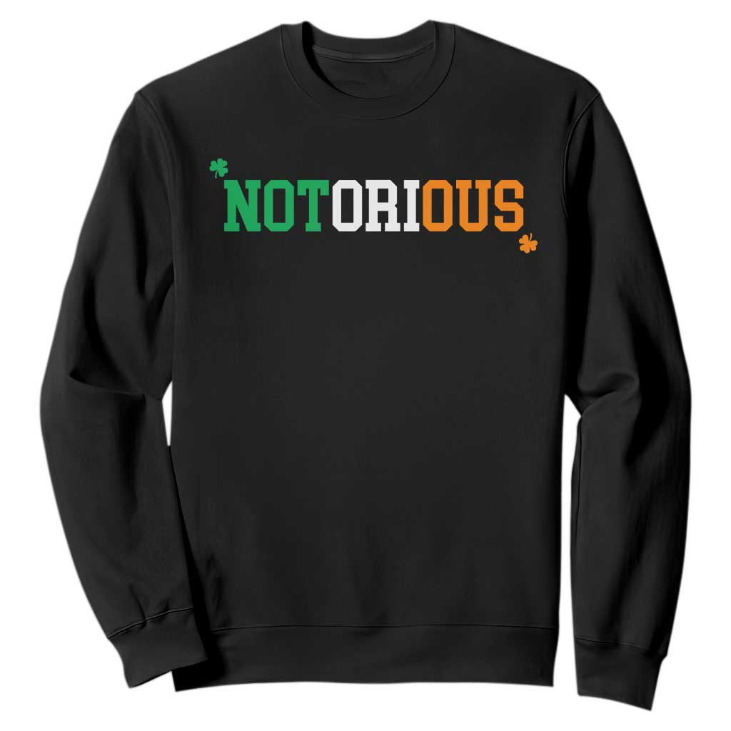 Irish Pride Boxing Fighting Notorious Sweatshirt Irish Flag Lucky Shamrock Graphic TS10 Black Print Your Wear