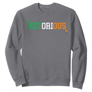 Irish Pride Boxing Fighting Notorious Sweatshirt Irish Flag Lucky Shamrock Graphic TS10 Charcoal Print Your Wear