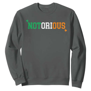 Irish Pride Boxing Fighting Notorious Sweatshirt Irish Flag Lucky Shamrock Graphic TS10 Dark Heather Print Your Wear