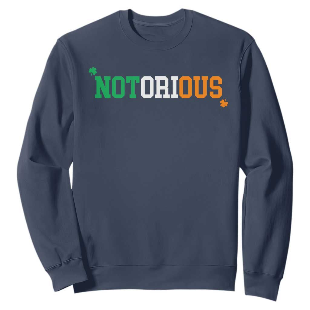 Irish Pride Boxing Fighting Notorious Sweatshirt Irish Flag Lucky Shamrock Graphic TS10 Navy Print Your Wear
