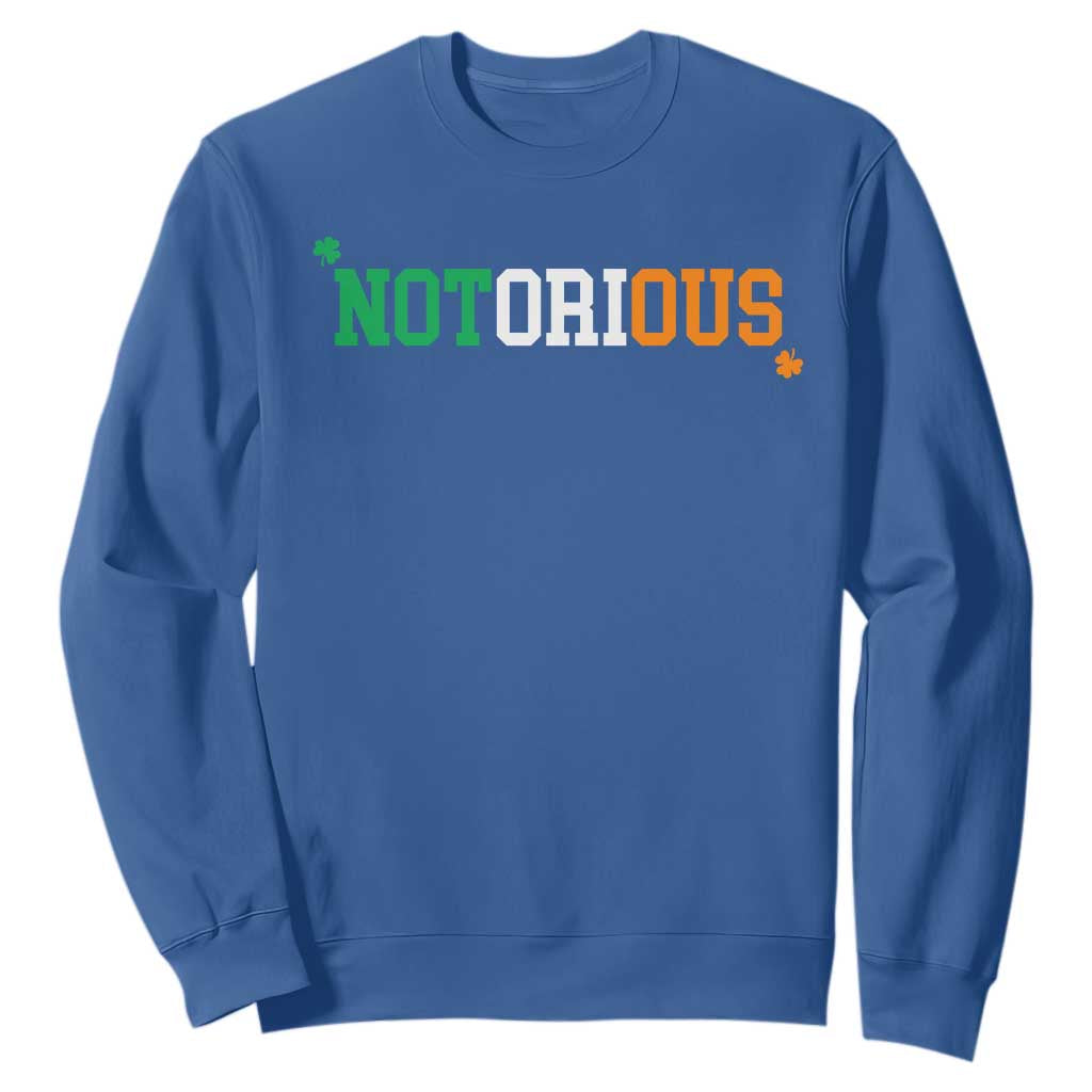 Irish Pride Boxing Fighting Notorious Sweatshirt Irish Flag Lucky Shamrock Graphic TS10 Royal Blue Print Your Wear