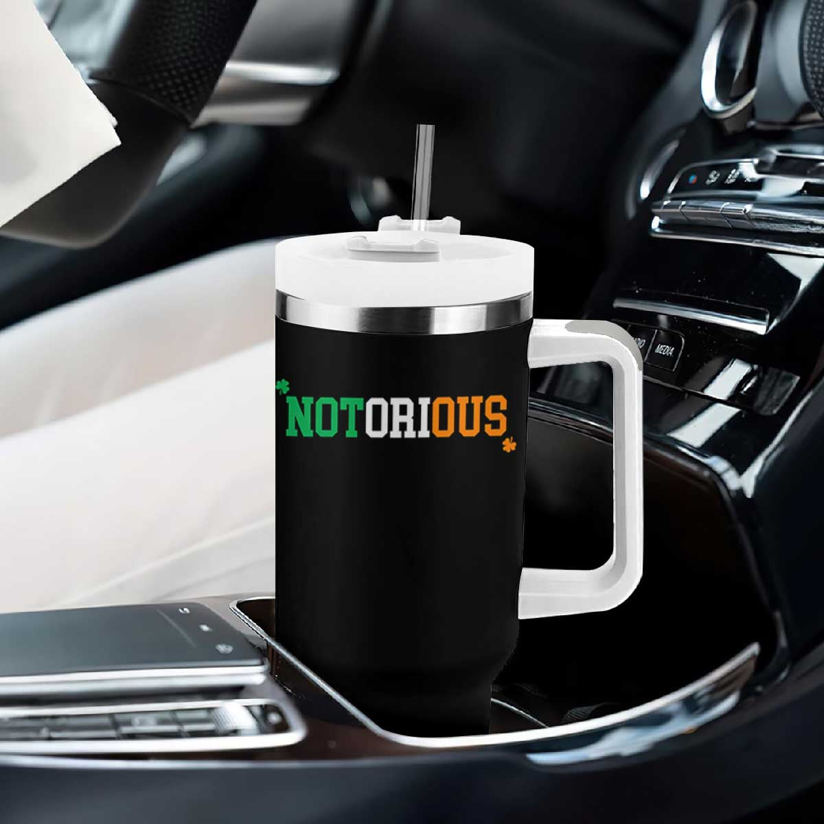 Irish Pride Boxing Fighting Notorious Tumbler With Handle Irish Flag Lucky Shamrock Graphic TS10 Print Your Wear