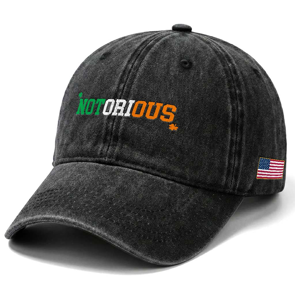 Irish Pride Boxing Fighting Notorious Washed Cotton Baseball Cap Irish Flag Lucky Shamrock Graphic TS10 Print Your Wear