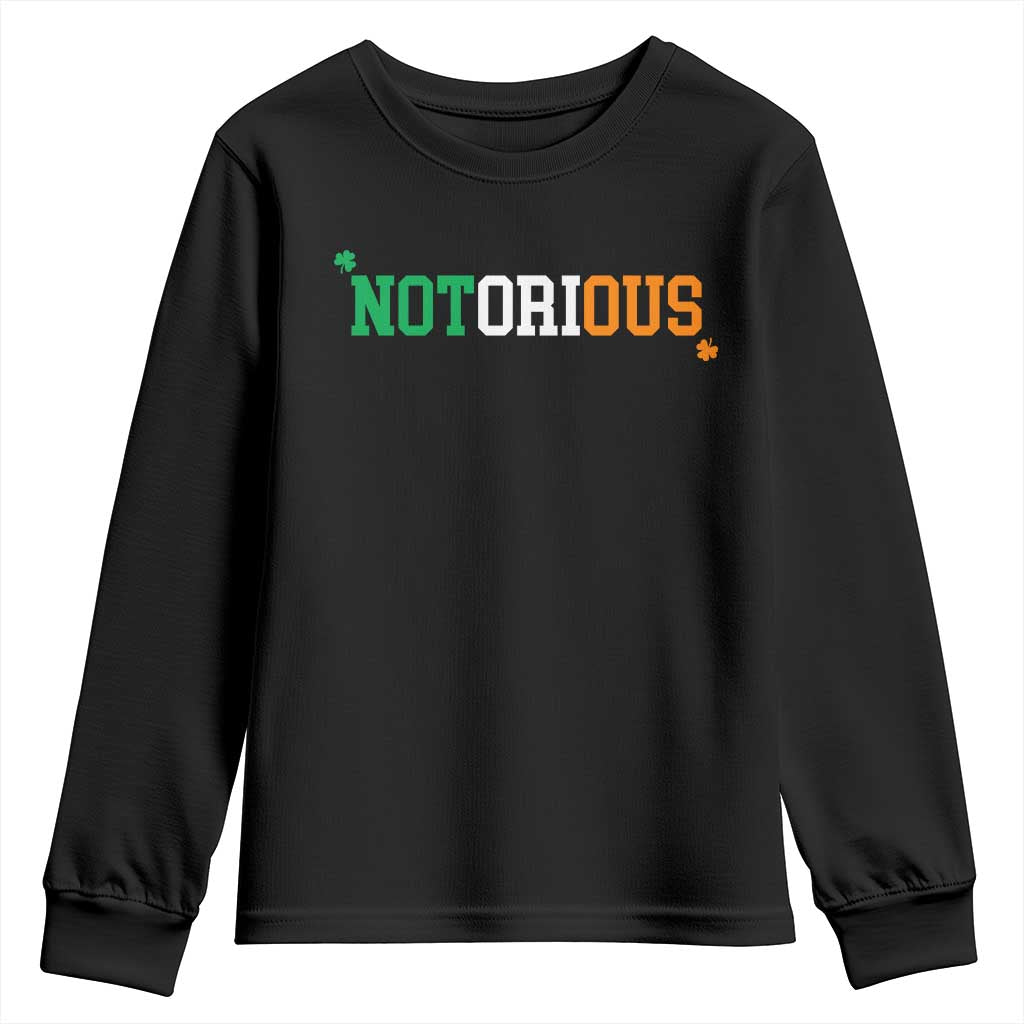 Irish Pride Boxing Fighting Notorious Youth Sweatshirt Irish Flag Lucky Shamrock Graphic TS10 Black Print Your Wear