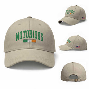 Vintage Irish Flag Notorious Baseball Cap Boxing Fans TS10 Baseball Cap Universal Fit Beige Print Your Wear