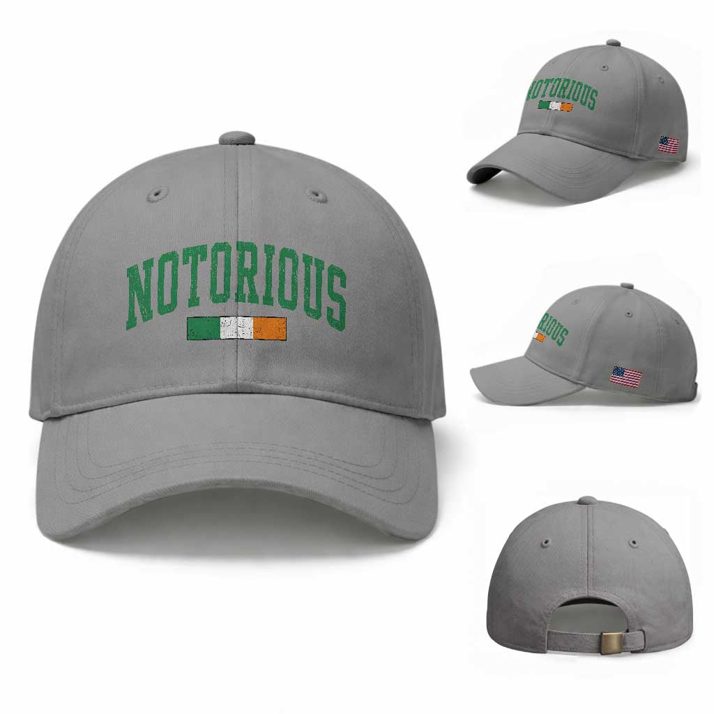 Vintage Irish Flag Notorious Baseball Cap Boxing Fans TS10 Baseball Cap Universal Fit Sport Gray Print Your Wear