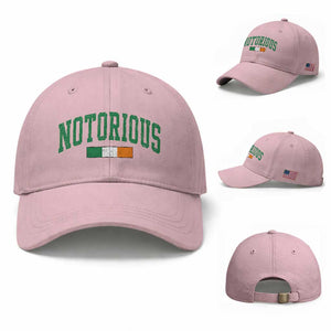 Vintage Irish Flag Notorious Baseball Cap Boxing Fans TS10 Baseball Cap Universal Fit Light Pink Print Your Wear
