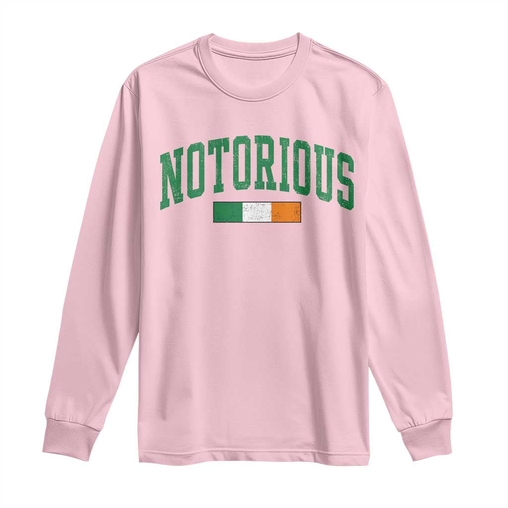 Vintage Irish Flag Notorious Long Sleeve Shirt Boxing Fans TS10 Light Pink Print Your Wear