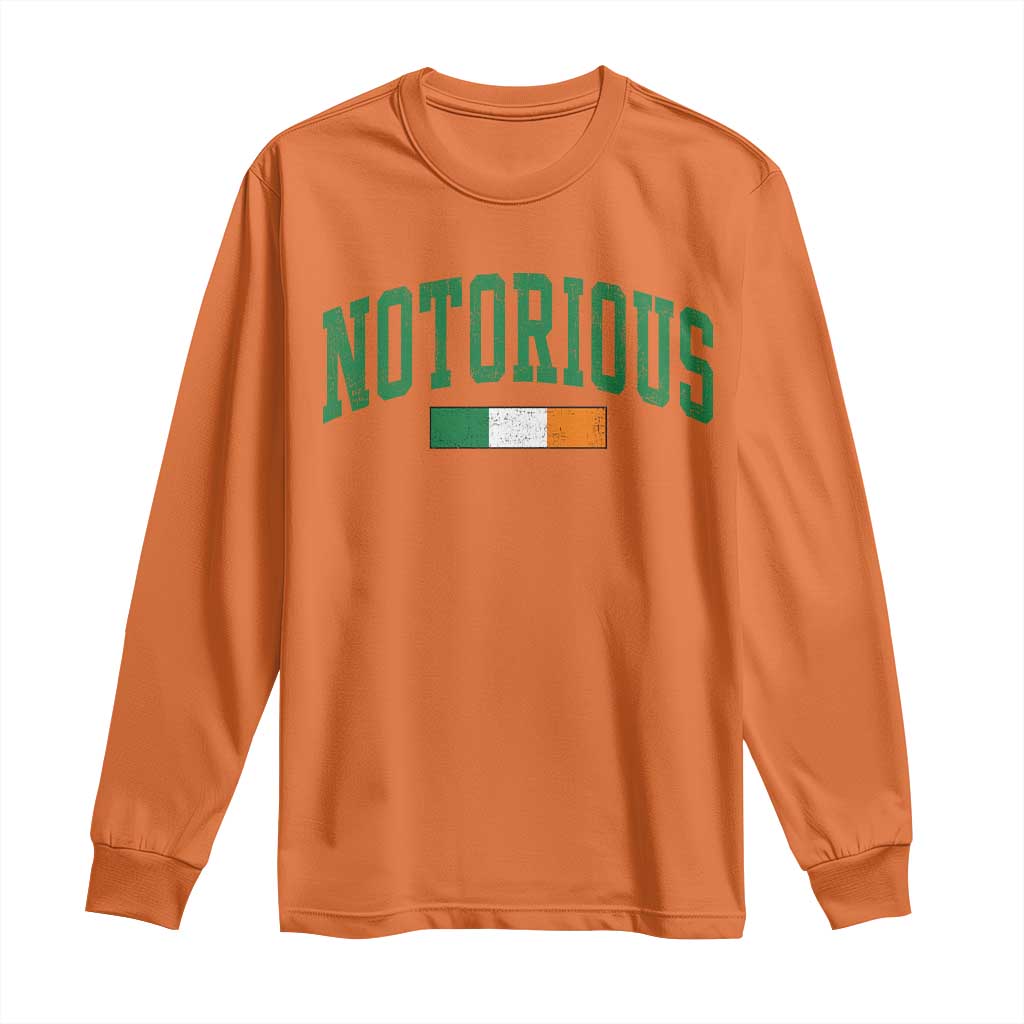 Vintage Irish Flag Notorious Long Sleeve Shirt Boxing Fans TS10 Orange Print Your Wear