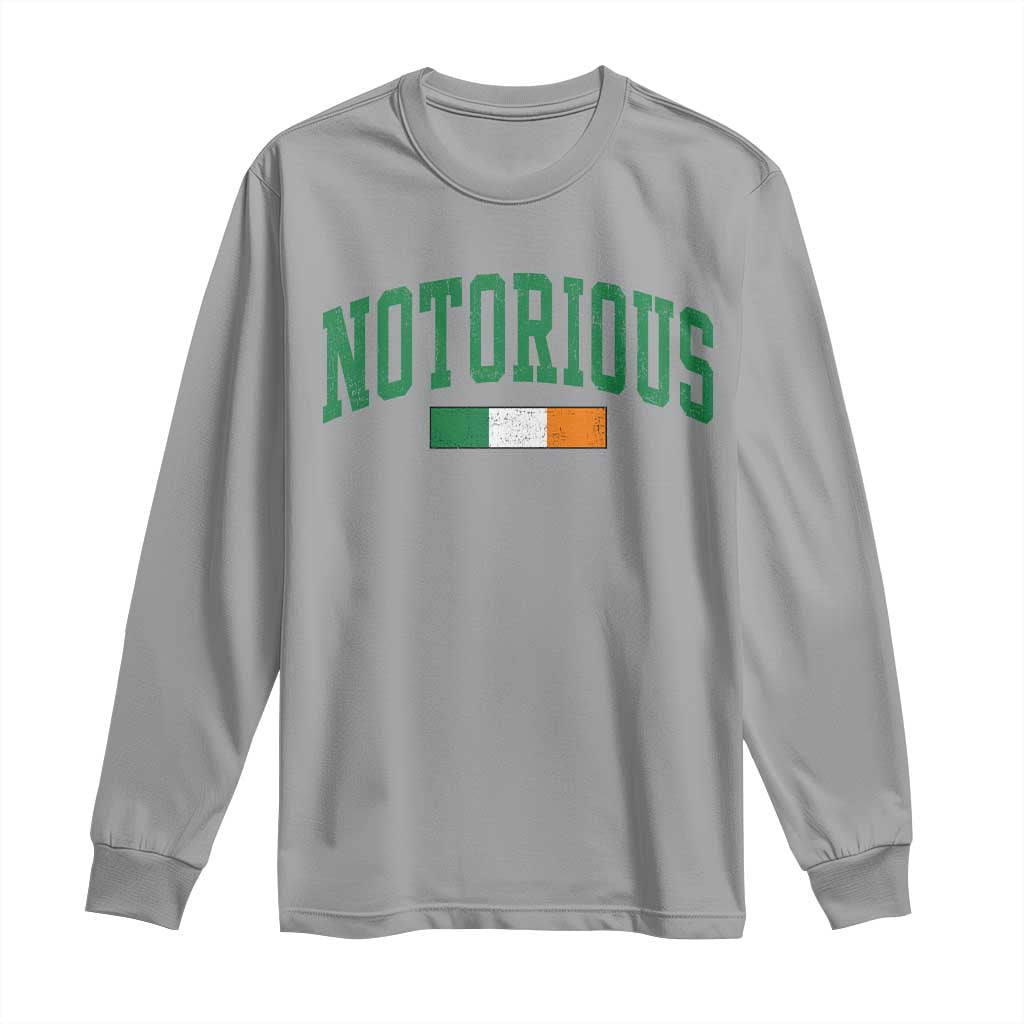 Vintage Irish Flag Notorious Long Sleeve Shirt Boxing Fans TS10 Sport Gray Print Your Wear