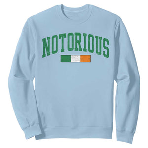 Vintage Irish Flag Notorious Sweatshirt Boxing Fans TS10 Light Blue Print Your Wear
