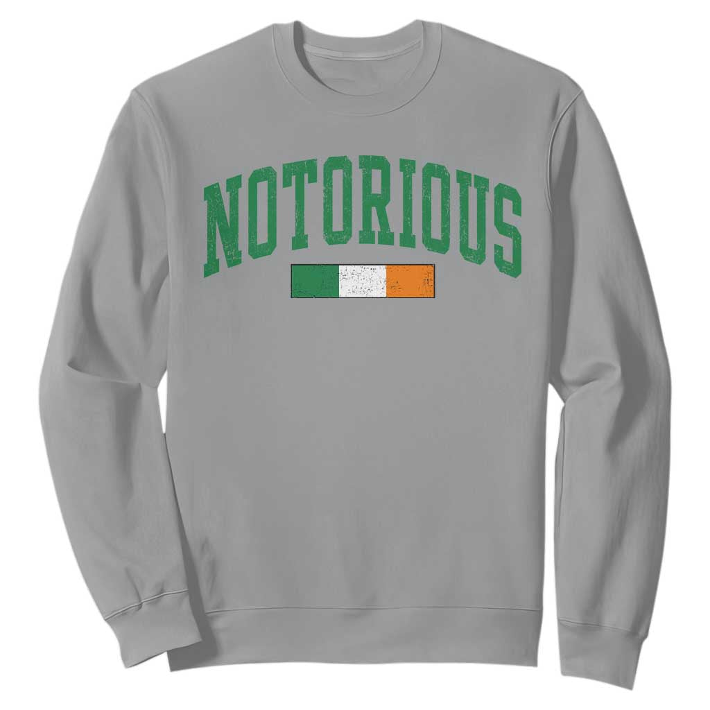 Vintage Irish Flag Notorious Sweatshirt Boxing Fans TS10 Sport Gray Print Your Wear