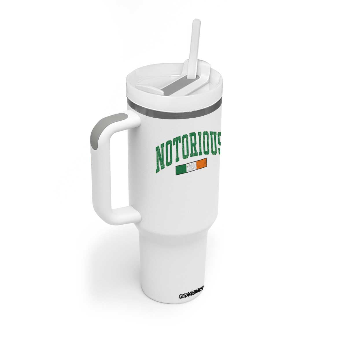 Vintage Irish Flag Notorious Tumbler With Handle Boxing Fans TS10 Print Your Wear