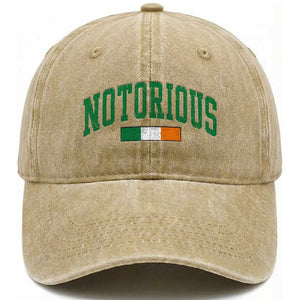 Vintage Irish Flag Notorious Washed Cotton Baseball Cap Boxing Fans TS10 Print Your Wear