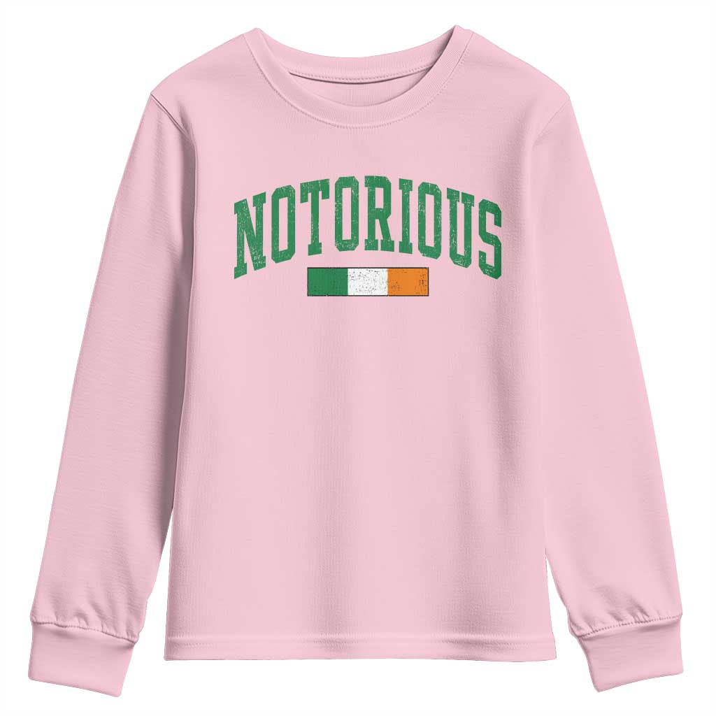 Vintage Irish Flag Notorious Youth Sweatshirt Boxing Fans TS10 Light Pink Print Your Wear