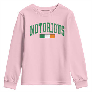 Vintage Irish Flag Notorious Youth Sweatshirt Boxing Fans TS10 Light Pink Print Your Wear