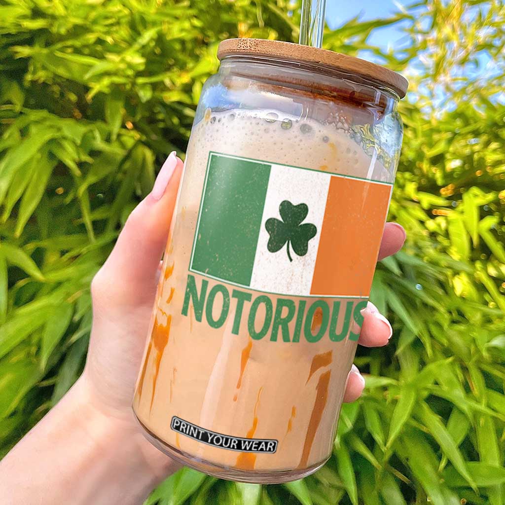 Irish Pride Boxing Fighting Notorious Glass Can Vintage Ireland Flag Irish Retro Throwback TS10 White Print Your Wear