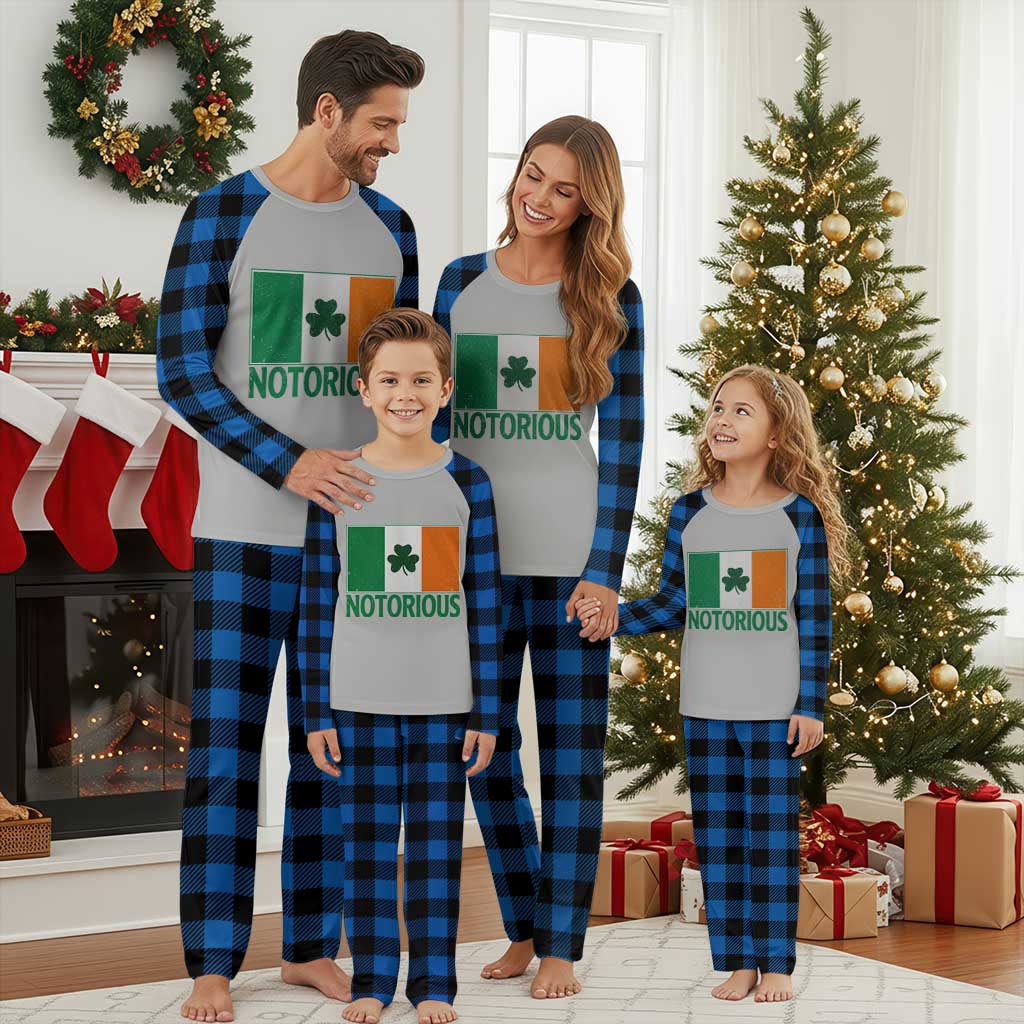 Irish Pride Boxing Fighting Notorious Plaid Pajama Set Vintage Ireland Flag Irish Retro Throwback TS10 Blue Plaid Print Your Wear