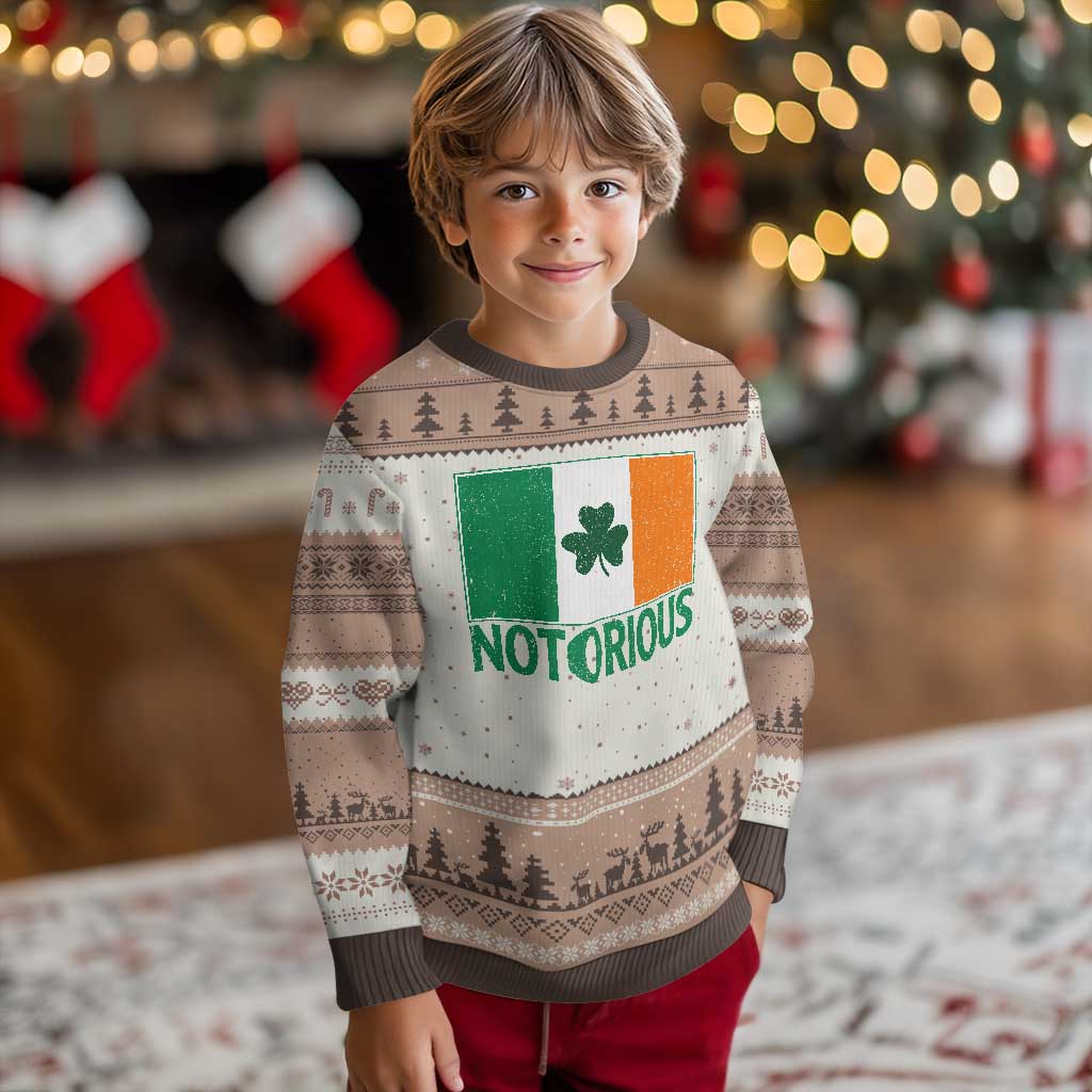 Irish Pride Boxing Fighting Notorious Ugly Christmas Sweater Vintage Ireland Flag Irish Retro Throwback TS10 Mocha Mousse Print Your Wear