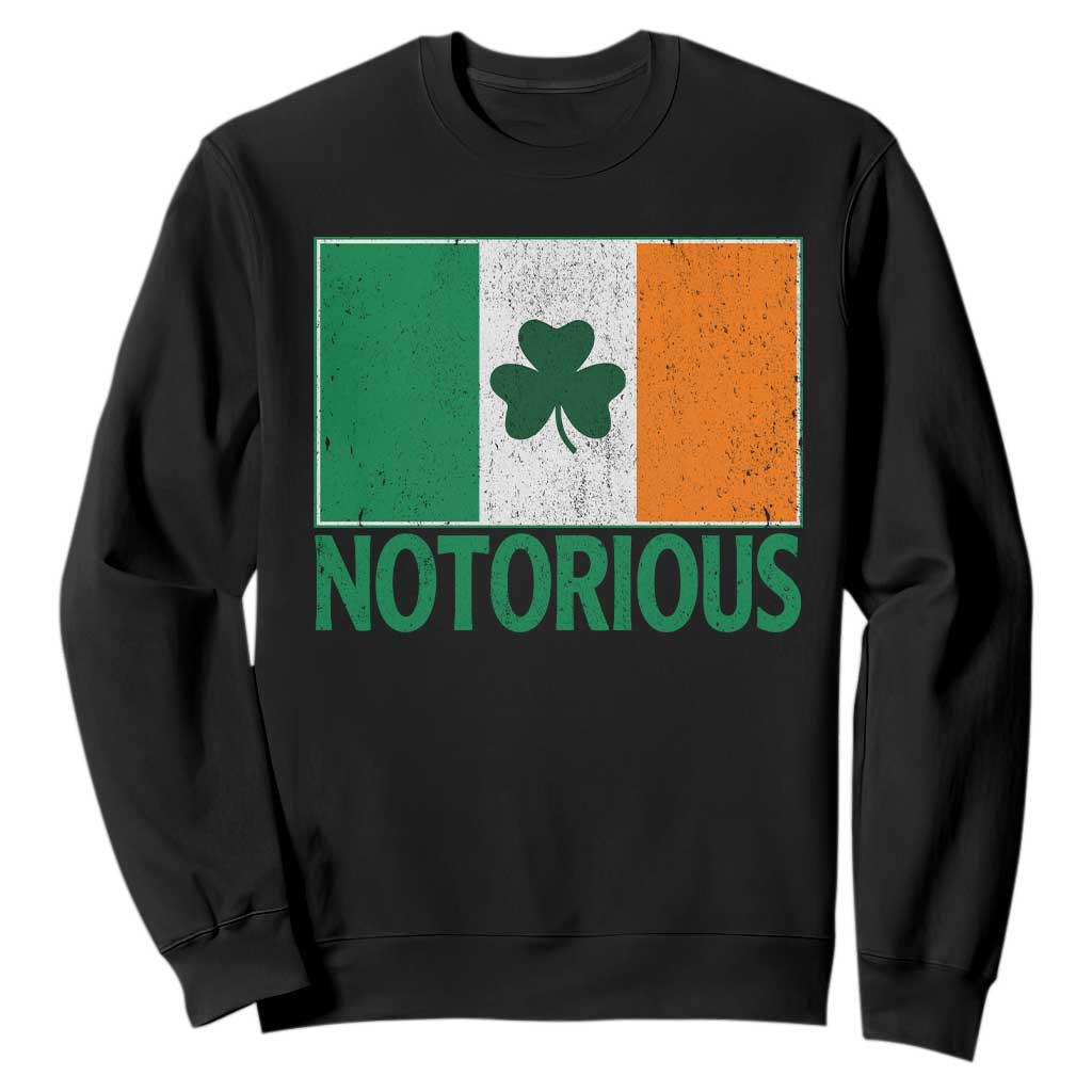 Irish Pride Boxing Fighting Notorious Sweatshirt Vintage Ireland Flag Irish Retro Throwback TS10 Black Print Your Wear