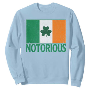 Irish Pride Boxing Fighting Notorious Sweatshirt Vintage Ireland Flag Irish Retro Throwback TS10 Light Blue Print Your Wear
