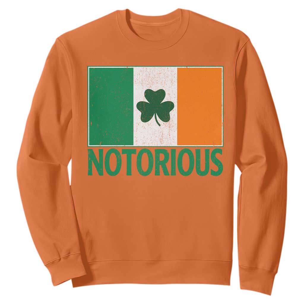 Irish Pride Boxing Fighting Notorious Sweatshirt Vintage Ireland Flag Irish Retro Throwback TS10 Orange Print Your Wear