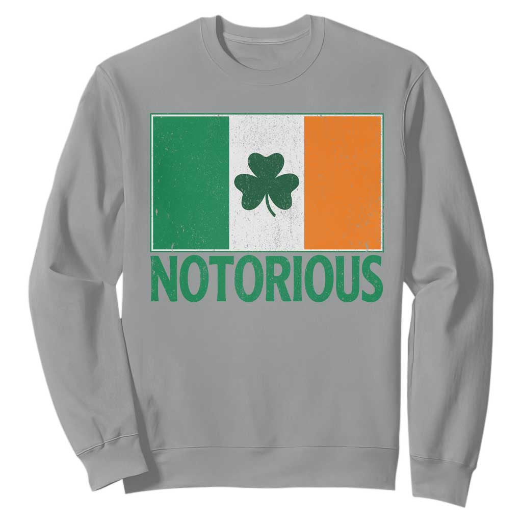 Irish Pride Boxing Fighting Notorious Sweatshirt Vintage Ireland Flag Irish Retro Throwback TS10 Sport Gray Print Your Wear