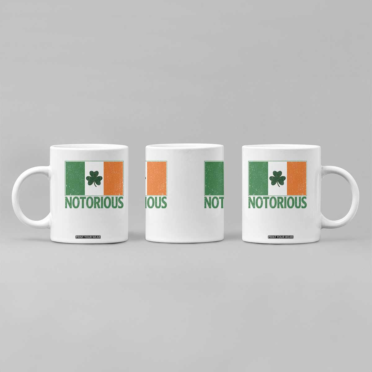 Irish Pride Boxing Fighting Notorious Coffee Mug Vintage Ireland Flag Irish Retro Throwback TS10 Print Your Wear